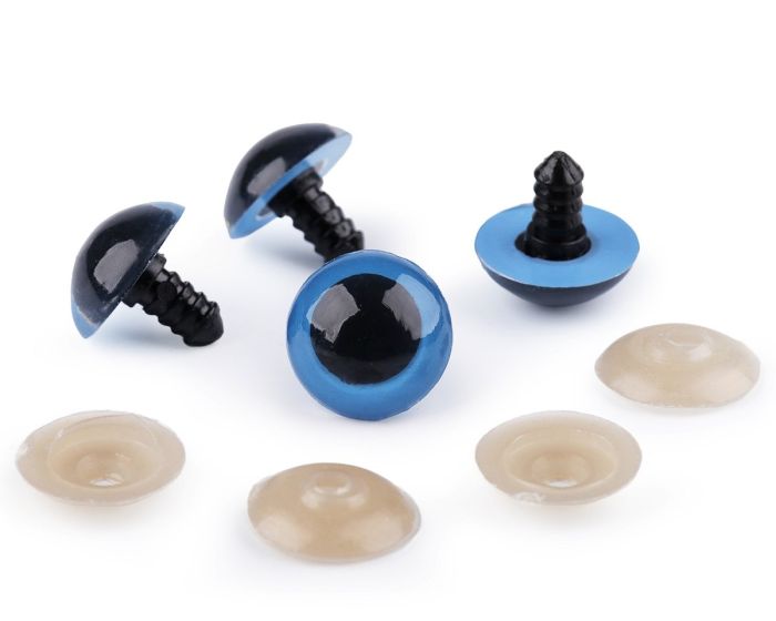 Bezpečnostní oči, jednobarevné modré, průměr 20mm