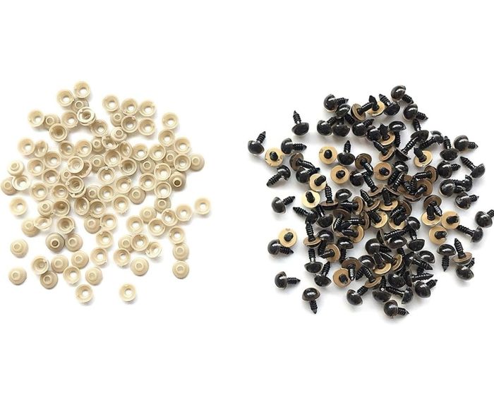 Bezpečnostní oči, jednobarevné zlaté, průměr 12mm 