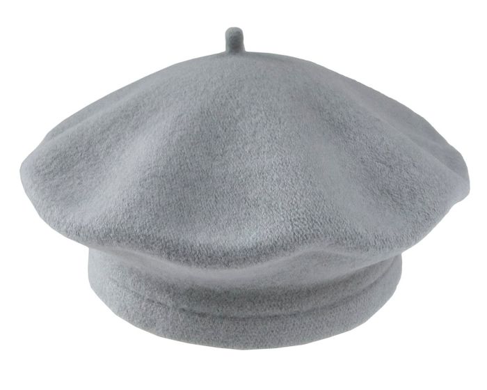 Dámský vlněný baret TONAK FLORA 001-080529, světle šedý, univerzální velikost