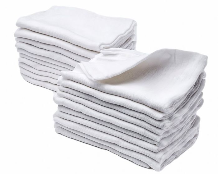 Dětská bavlněná látková plena / osuška TETRA BÍLÁ, 180g/m2, 90x100cm