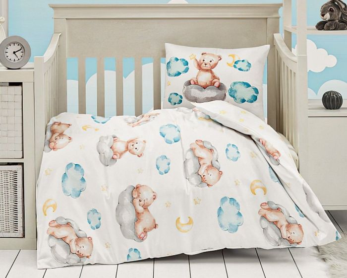 Dětské povlečení Matějovský do postýlky BABY BEARS, medvídek na obláčku, bavlna hladká (více rozměrů)