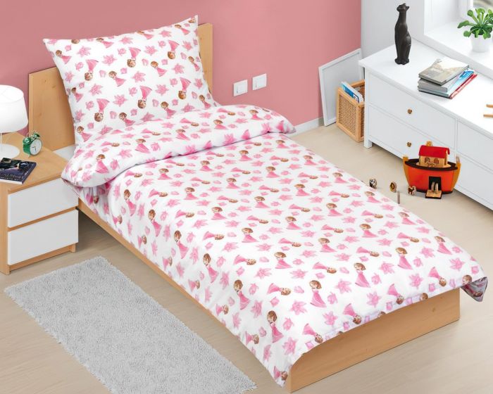 Dětské povlečení PRINCEZNA RŮŽOVÁ, bavlna hladká, 140x200cm + 70x90cm 