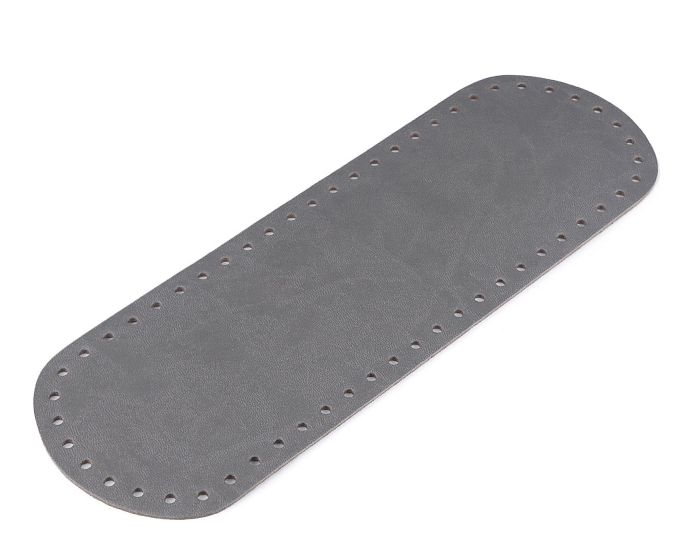 Dno na kabelku / tašku, eko kůže, 750710 jednobarevná 4882/2 šedá, 10x30cm, otvor Ø4 mm