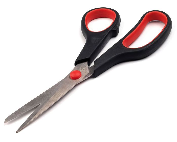 Domácí / krejčovské nůžky 090175, s plastovou rukojetí, délka 20 cm, červeno-černé
