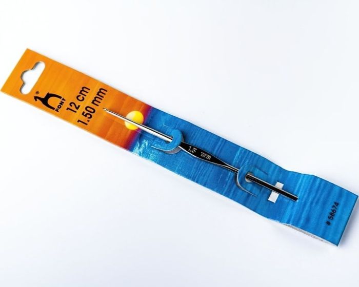 Háček na háčkování PONY, ocelový 58674, velikost 1,5mm, délka 12cm
