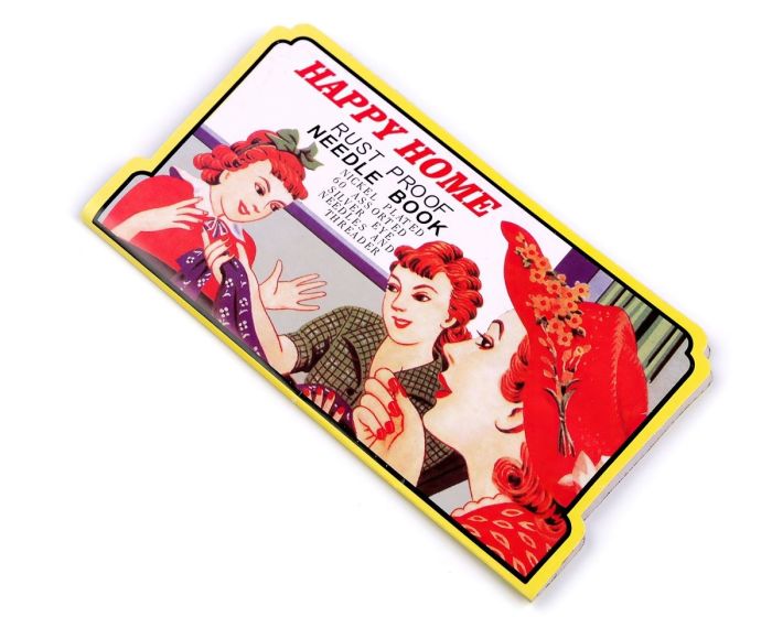 Jehly / sada jehel mapka HAPPY HOME s navlékačem nití, 60 kusů (mix velikostí)