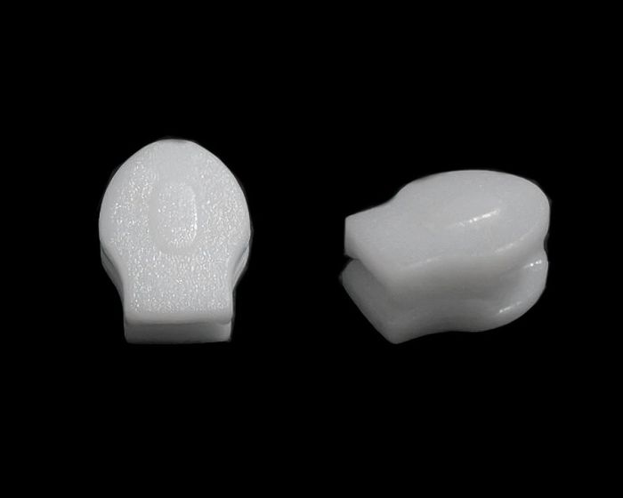 Jezdec ke spirálovému zipu POL 3 mm, 090690 bílý, plastový, bez aretace / bez táhla