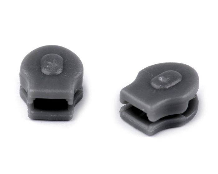 Jezdec ke spirálovému zipu POL 3 mm, 090690 šedý, plastový, bez aretace / bez táhla