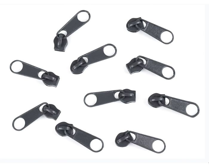 Jezdec ke spirálovému zipu POL 3 mm, 070272/319 ocelový šedý, kovový, bez aretace / s táhlem