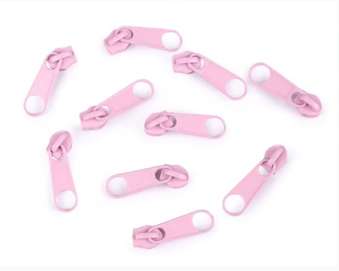 Jezdec ke spirálovému zipu POL 3 mm, 70272/133 světle růžový, kovový, bez aretace / s táhlem