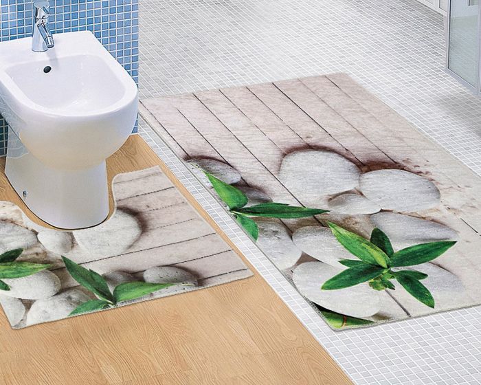 Koupelnová souprava 3D FOTOTISK JADRAN, 100x60cm (předložka) + 50x60cm (na WC)