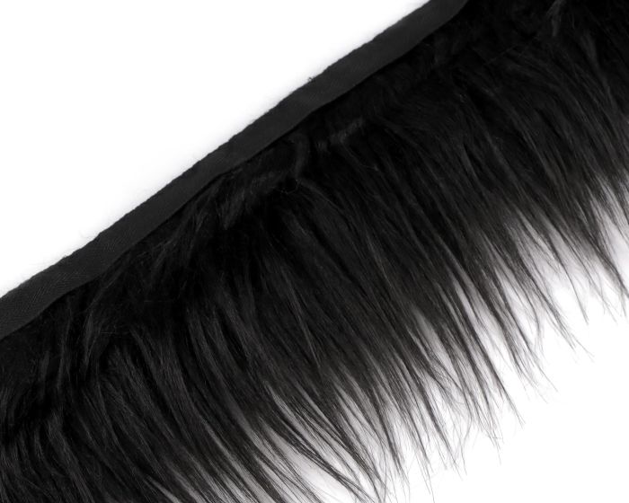 Kožešina / vousy dekorační 870867/4 černá, délka chlupů 10cm, šíře 13cm ( v metráži)