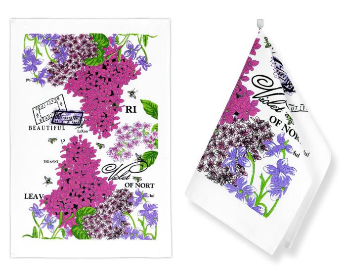 Kuchyňská utěrka froté 201 FIALKA, růžová 1 kus, 40x60cm