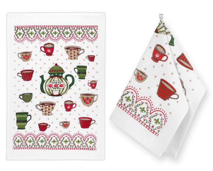 Kuchyňská utěrka froté 203 ČAJOVÁ KONVIČKA, zelená 1 kus, 40x60cm