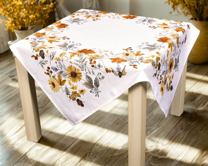 Kuchyňský ubrus CYH5953GC, podzimní rostlinky, oranžová, 85x85cm (čtverec) 