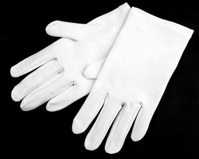 Pánské bavlněné společenské (taneční) rukavičky, 720804, bílé, uni velikost