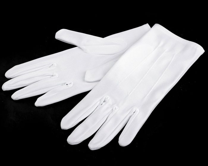 Pánské saténové společenské (taneční) rukavičky, 720778, bílé, velikost M