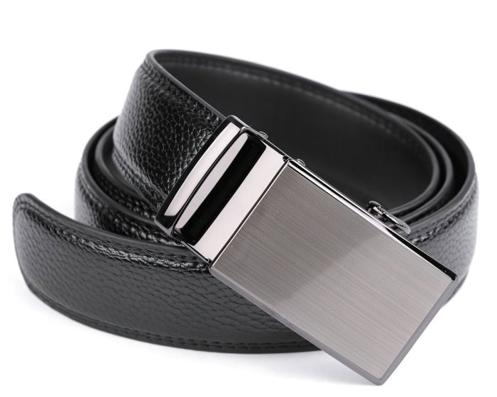 Pánský opasek, kožený vzhled 810910, černý, šířka 3,5cm, délka 125cm