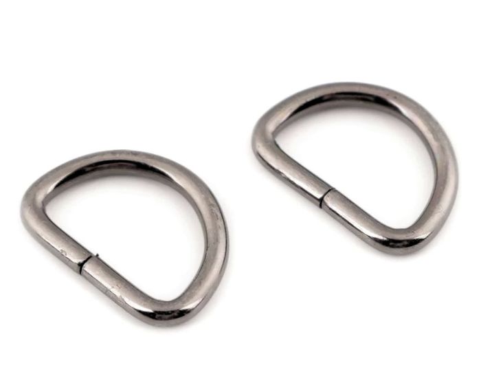 Polokroužek na koženou galanterii š.20 mm 01 černý nikl