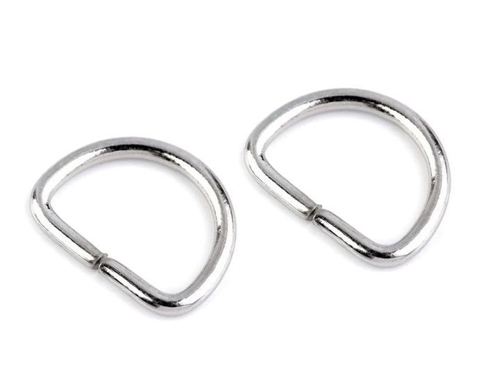 Polokroužek na koženou galanterii š.20 mm 01 nikl, stříbrná