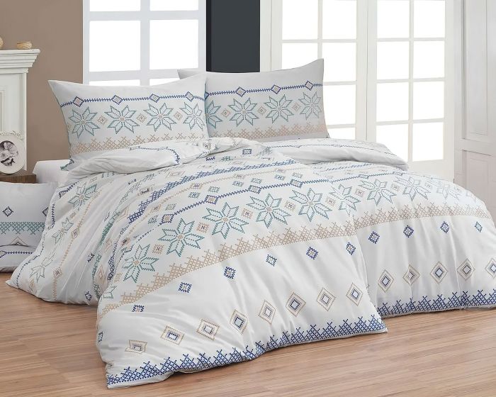 Povlečení Matějovský ASPEN, severský vzor, bílo-modré, flanel premium (více rozměrů)