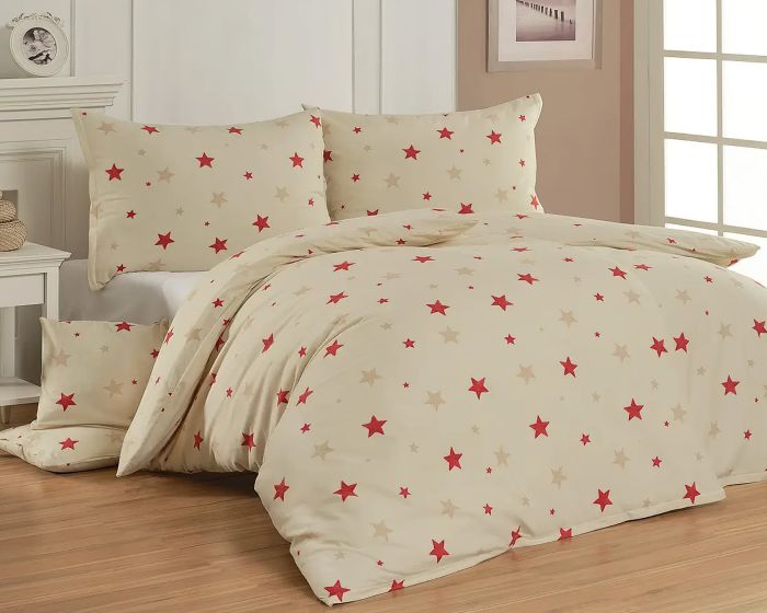 Povlečení Matějovský BERLY, hvězdičky, béžové, flanel premium (více rozměrů)