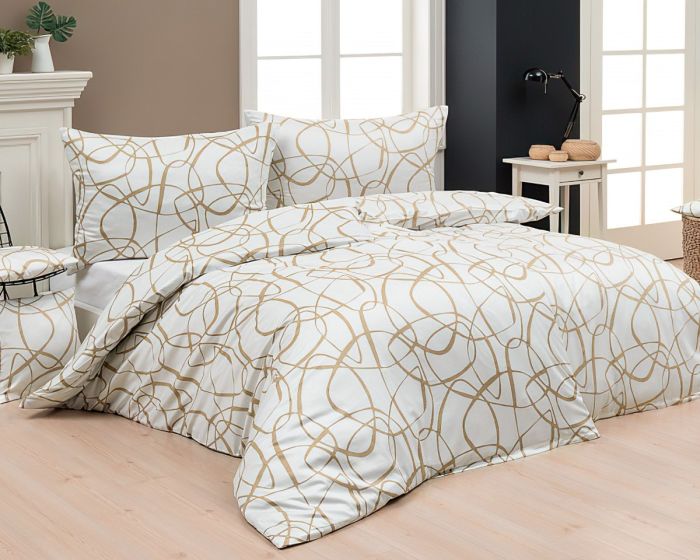 Povlečení Matějovský BIANCO, béžové spirály, flanel premium (více rozměrů)