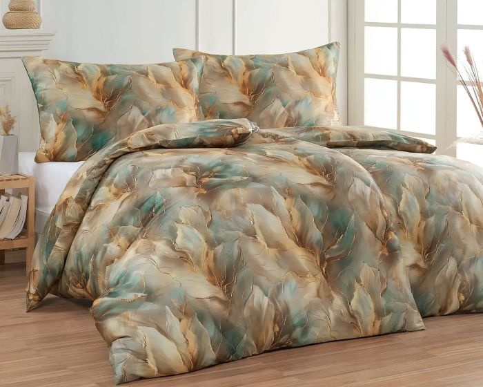 Povlečení Matějovský MONACO, abstraktní florální motiv, krémové, bavlněný satén, digitál, 140x200cm + 70x90cm