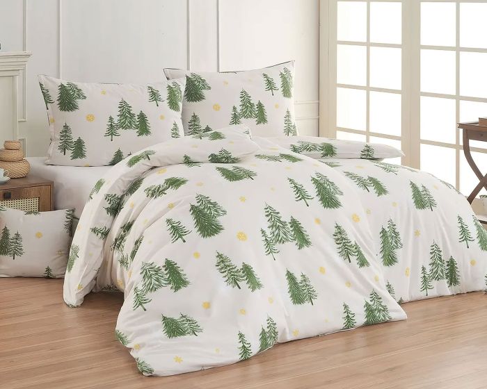 Povlečení Matějovský REESE, zelené stromečky, flanel premium (více rozměrů)