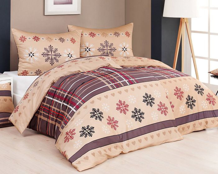 Povlečení Matějovský TINSEL, vločky, béžové (více rozměrů, materiálů)