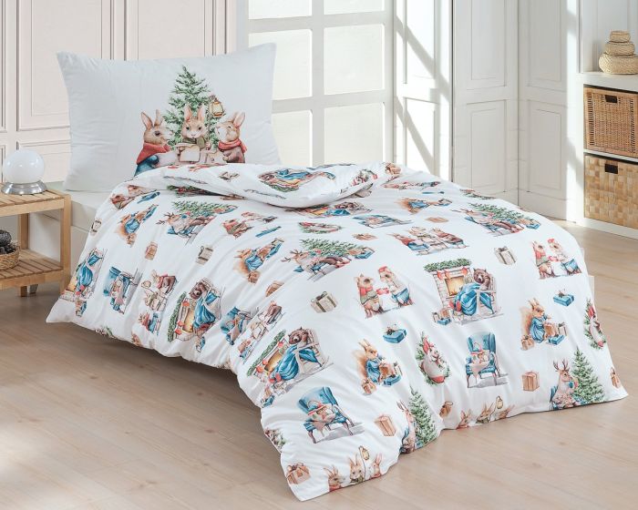 Dětské povlečení Matějovský WINTER STORIES vánoční, zvířátka ve vánoční čas, bavlna hladká (více rozměrů)