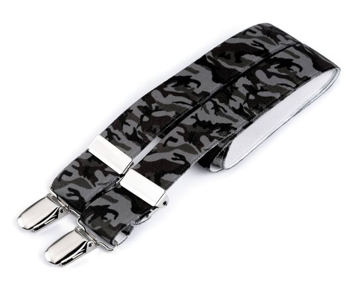 Šle dětské, délka 70cm, šíře 2,5cm, tvar Y, šedozelená světlá maskáč, 650249/26