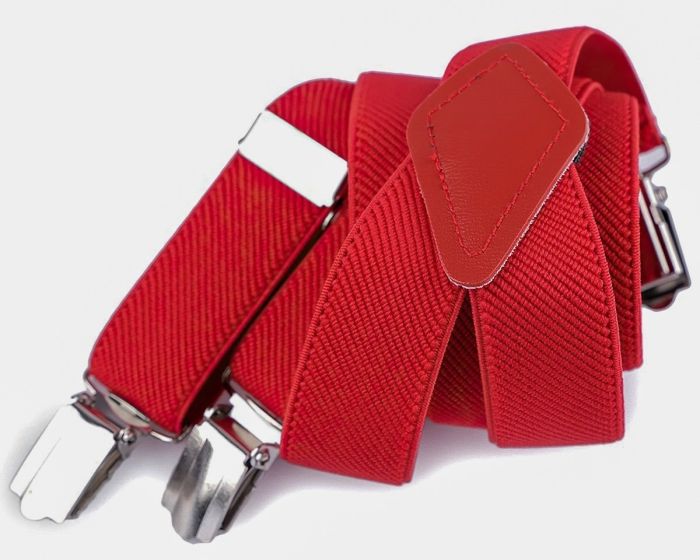 Šle dětské jednobarevné, délka 80cm, šíře 2,5cm, tvar Y, ČERVENÉ, 650263/07