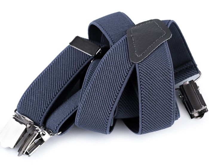 Šle dětské jednobarevné, délka 80cm, šíře 2,5cm, tvar Y, MODRÁ JEANS, 650263/09