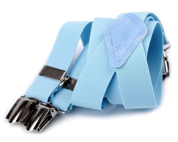 Šle dětské jednobarevné, délka 80cm, šíře 2,5cm, tvar Y, SVĚTLE MODRÉ, 650263/12