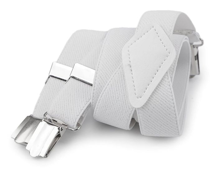 Šle dětské jednobarevné, délka 80cm, šíře 2,5cm, tvar Y, BÍLÉ, 650263/13