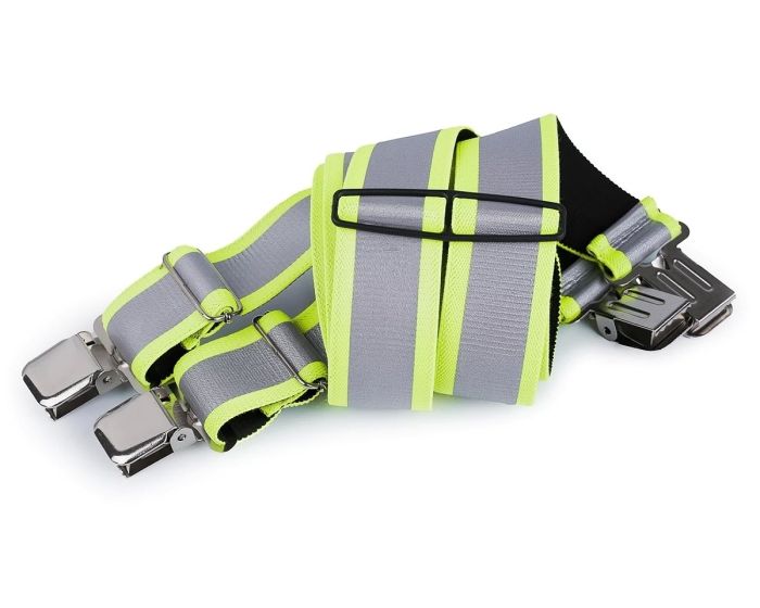 Pracovní reflexní masivní šle 650377/01, délka 120cm, šíře 4cm, tvar X, žluto-šedé