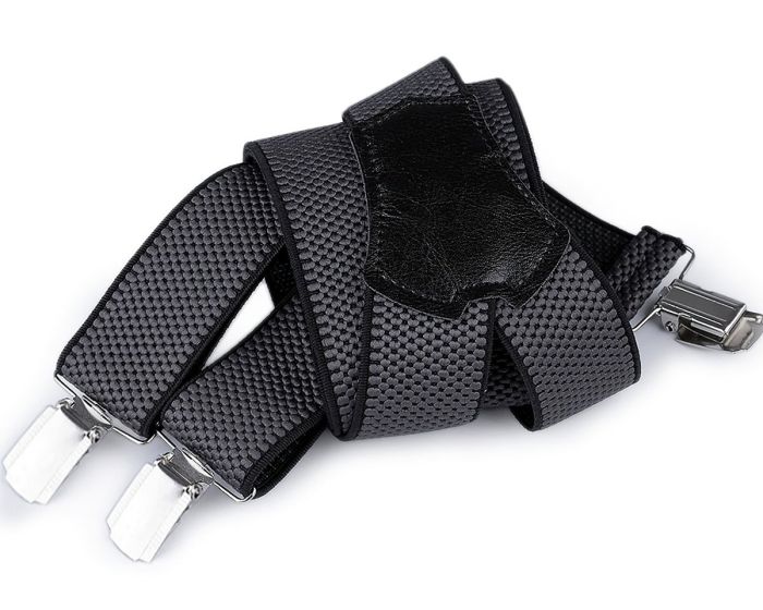 Šle pánské s texturou, délka 120cm, šíře 3,5cm, tvar Y, tmavě šedé, 650265/05