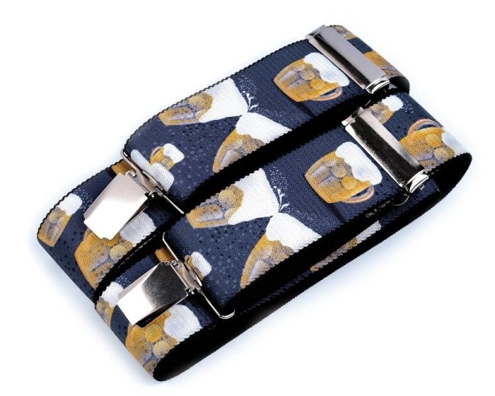 Šle pánské pivní PIVO MODRÉ, délka 120cm, šíře 4cm, tvar Y, modrá jeans, 650327/11