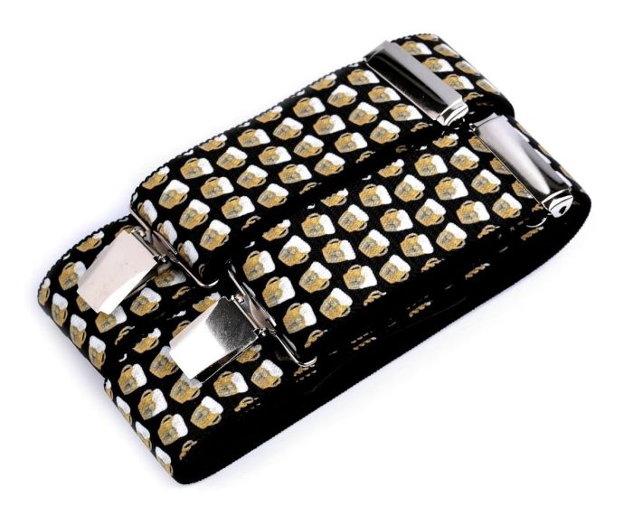 Šle pánské pivní PIVO ČERNÉ, délka 120cm, šíře 4cm, tvar Y, černé, 650327/12