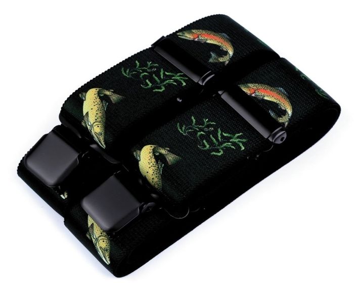 Šle pánské rybářské ŠTIKY, délka 120cm, šíře 4cm, tvar Y, tmavě zelené, 650368/03