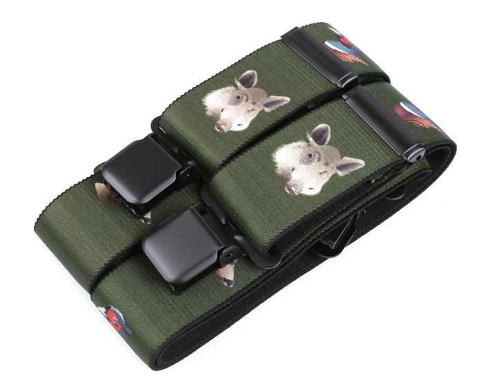 Šle pánské myslivecké ZVĚŘ, délka 120cm, šíře 4cm, tvar Y, zelené, 650370/01