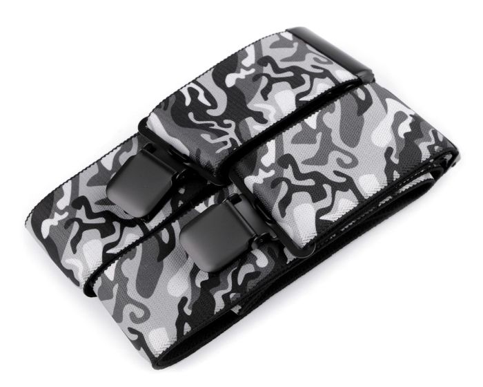 Šle pánské VOJENSKÉ / ARMY, délka 120cm, šíře 5cm, tvar Y, šedý maskáč, 650372/02