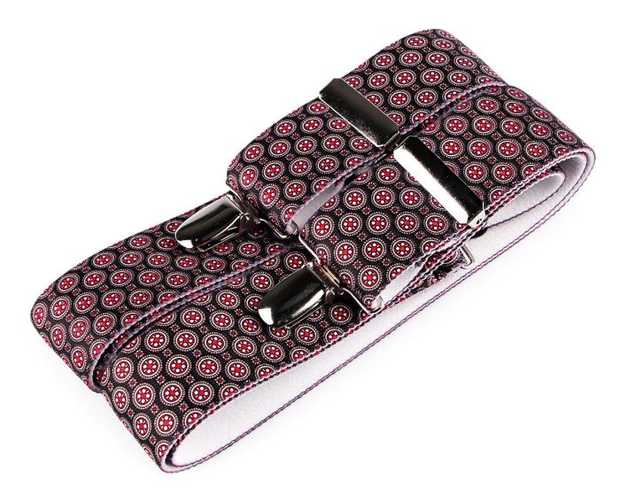 Šle pánské PAISLEY - KAŠMÍROVÝ VZOR, délka 120cm, šíře 3,5cm, tvar Y, černé, 650386/04