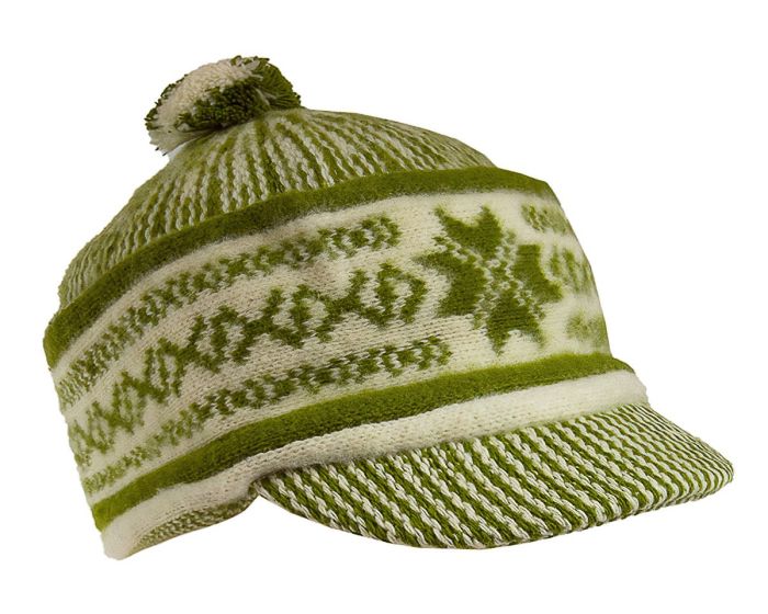 Pánská čepice zmijovka s kšiltem TONAK TARPIA žlutozelená-smetanová, univerzální velikost