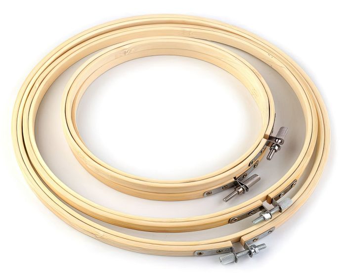 Vyšívací bambusové kruhy 750562, světlé, sada 4 kusy, průměr 12; 15; 20,3; 22,5cm