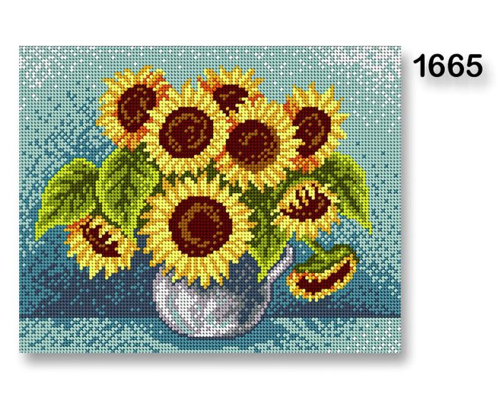 Vyšívací předloha, obrázek na vyšívání 70240/1665, slunečnice, žlutá, 24x30cm