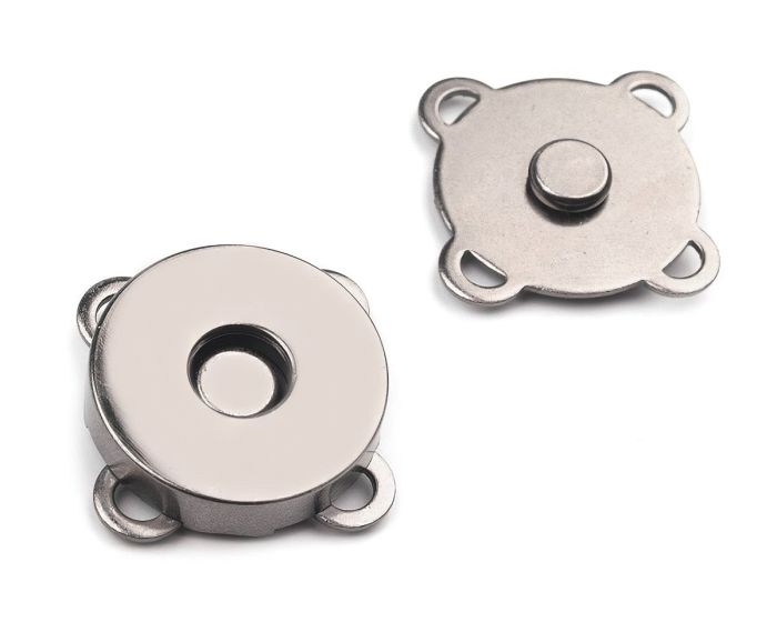 Zapínání na kabelku 730018/1, průměr 18mm, magnetické, černý nikl, kov, 1 pár