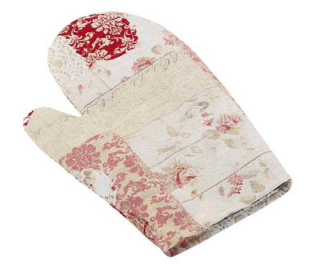 Kuchyňská chňapka EMA 511, PATCHWORK SRDCE RŮŽOVÉ, 28x18cm