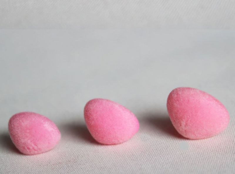 Bezpečnostní nos (čumáček) semišový, jednobarevný růžový, 10x12mm